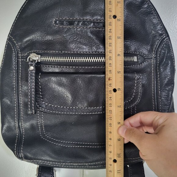 FOSSIL Long Live Vintage Black Hanover Leather Mini Backpack ZB 2862 - Picture 3 of 12